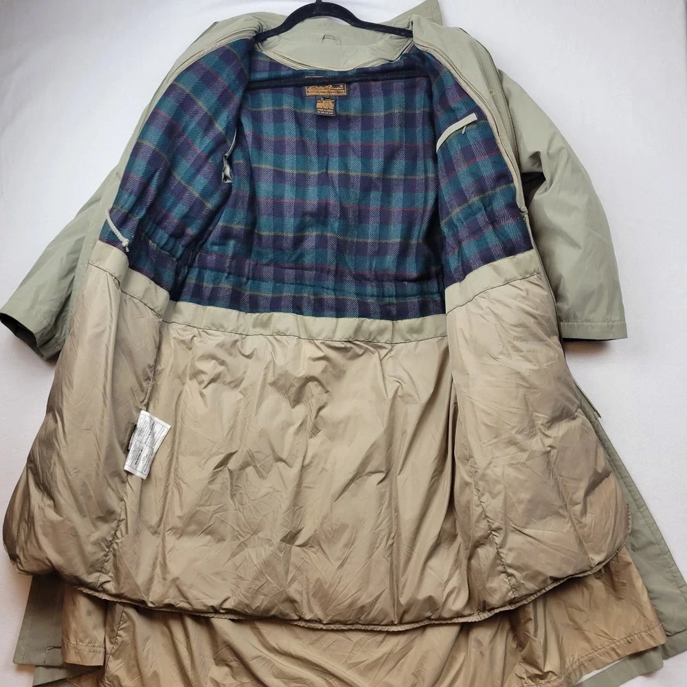 Eddie Bauer Trench‎ Coat Womens Medium Petite Parka Coat Long Puffer Down Lined - Picture 10 of 16